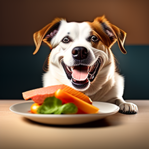 imagem filustrada de cão comendo alimentação natural
